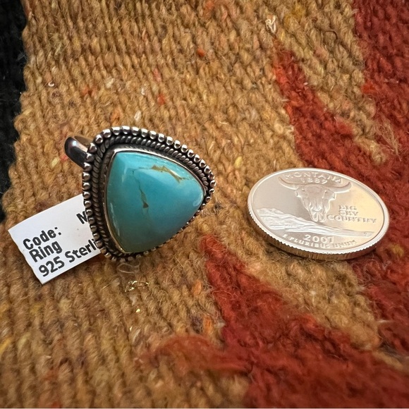 ❤️ Arizona Turquoise 925 Ring Highly Desired Unisex Sz 9.25 - Native Influence - Picture 8 of 10